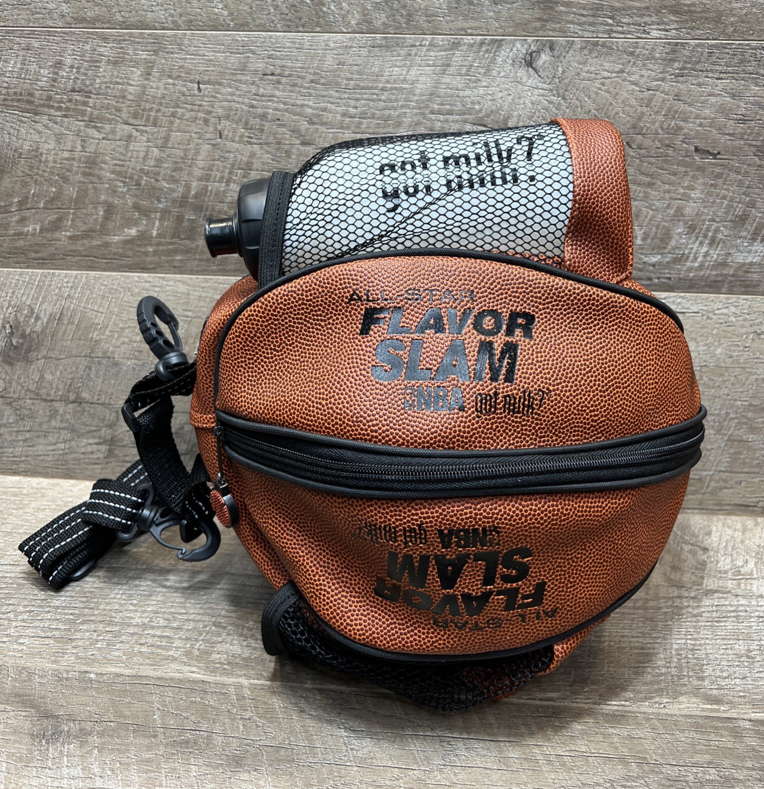 Vintage 90s NBA Leather Basketball Ball Bag All -Star Flavor Slam with Bottle