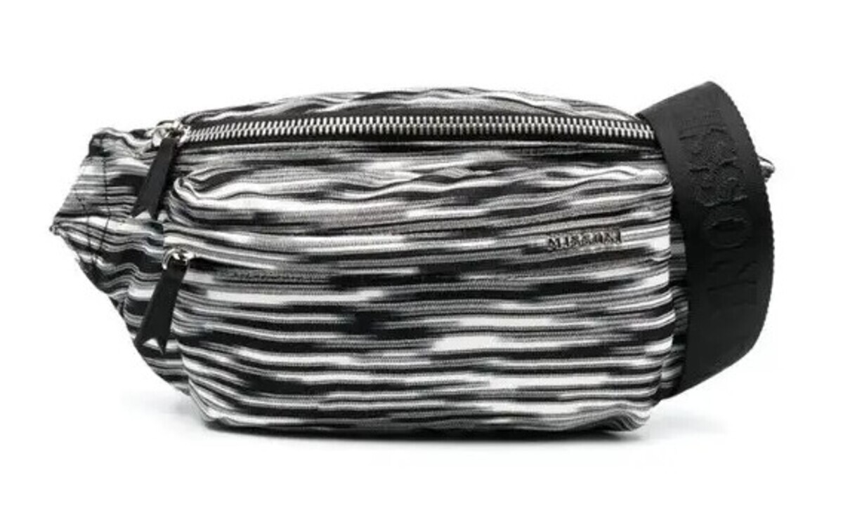 MISSONI ‘Space-Dyed Crochet-Knit Belt Bag’ Men’s Waist Bum Cross Pack b/w *NWT*