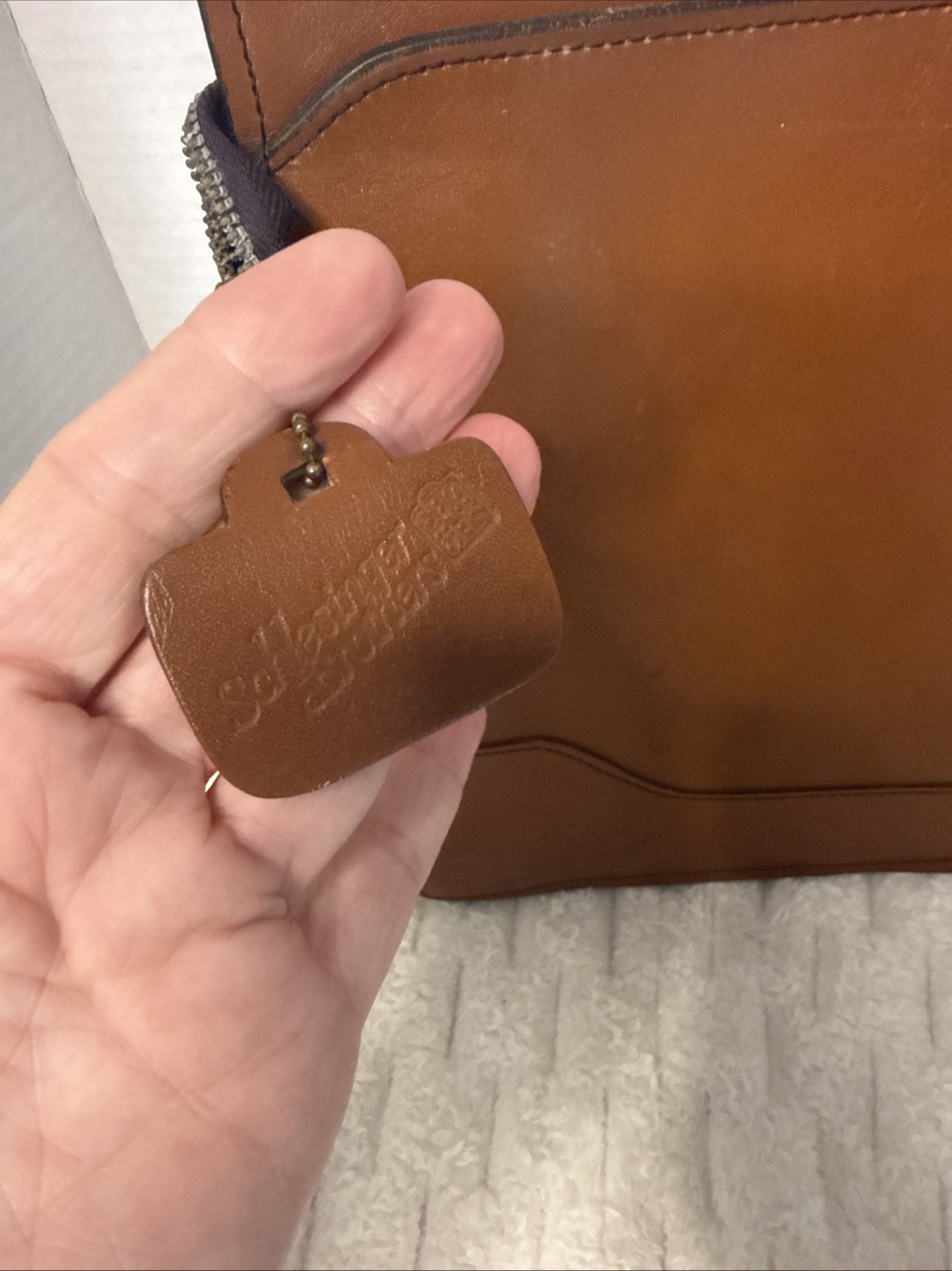 Vintage Schlesinger Brothers Leather Briefcase Attache Portfolio GL Monogram
