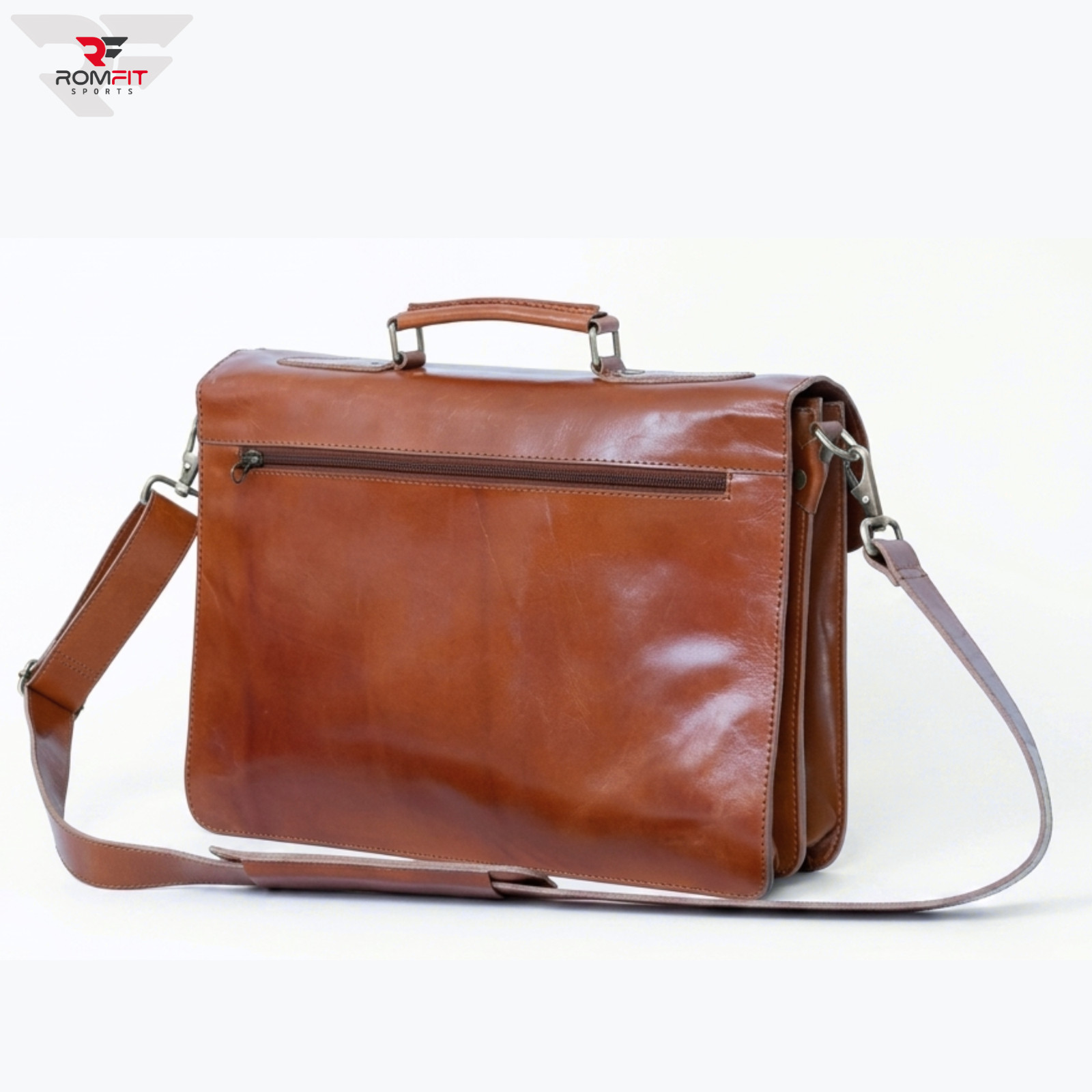 Leather Briefcase for Men – 15.6” Laptop Crossbody Messenger Bag, Business Work
