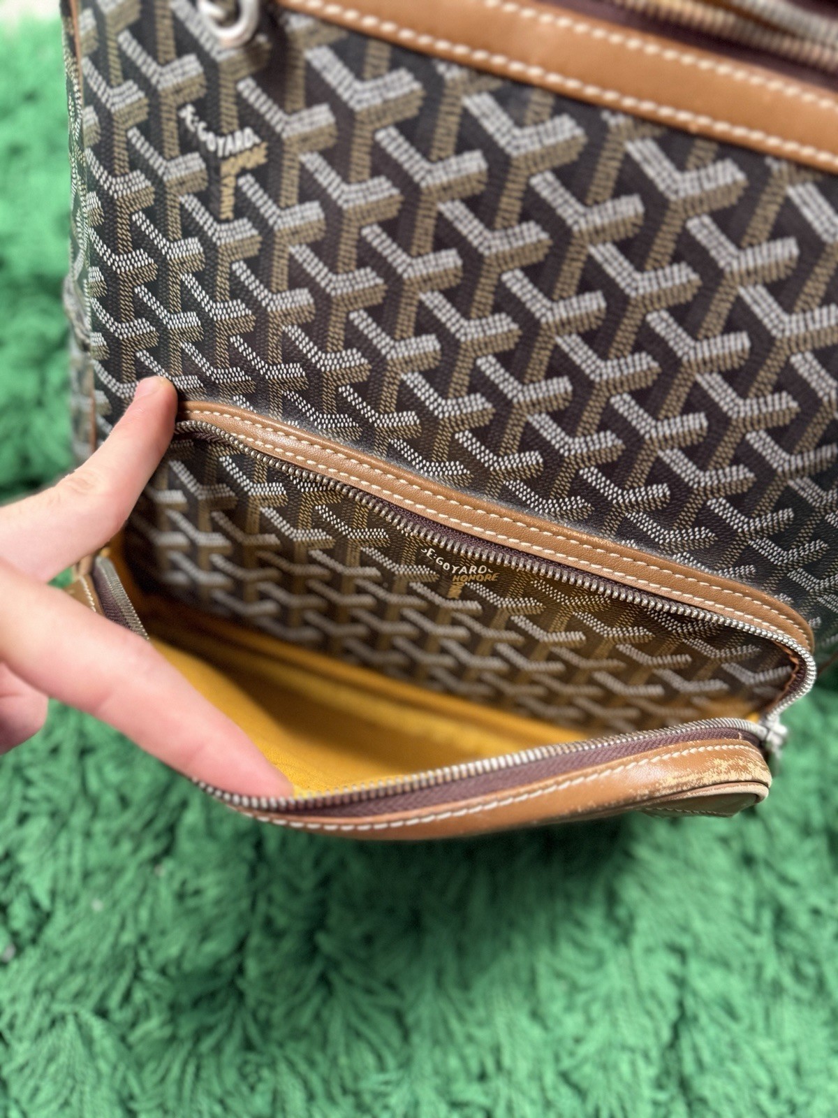 Goyard Goyardine Canvas Leather Brown Tan Men’s Backpack – SUPER RARE