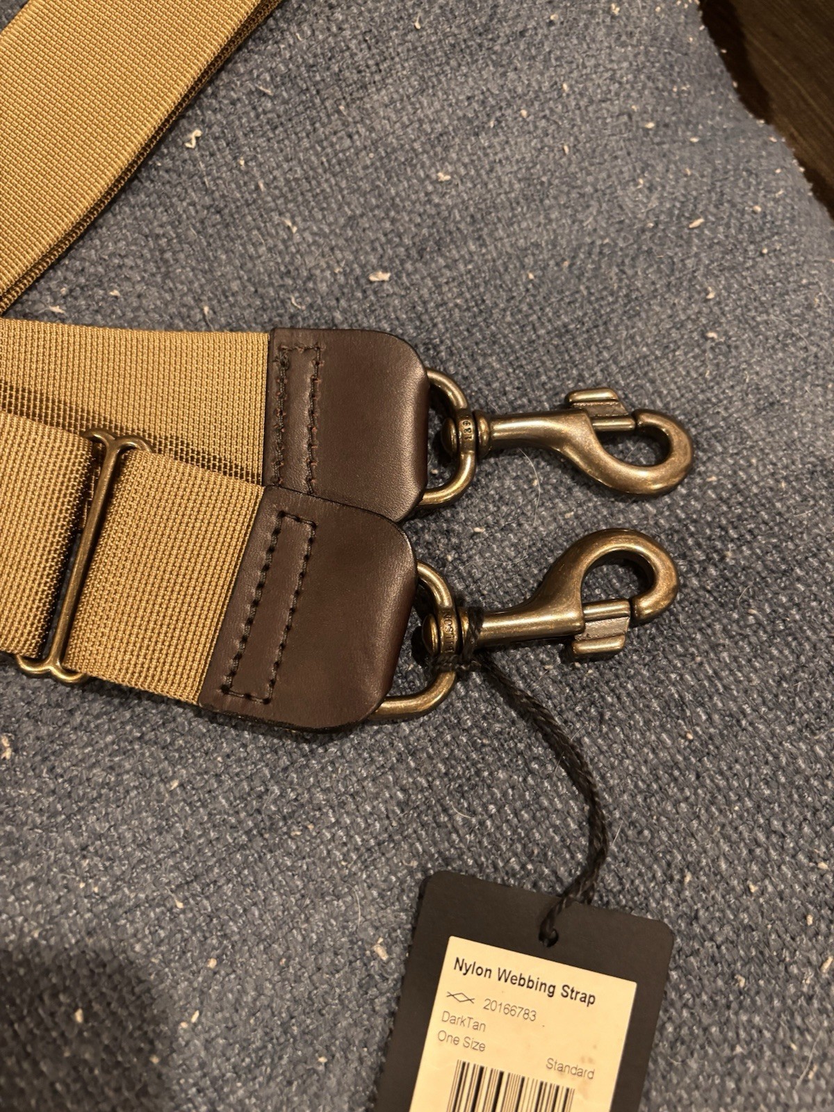 Filson Nylon Webbing Shoulder Strap Dark Tan Men Solid Shoulder Bag