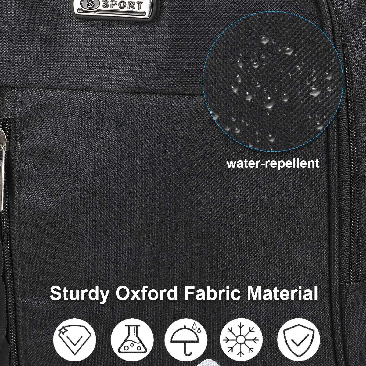 17inch Large Laptop Backpack Waterproof Business Travel Bag w/ USB Charge Port