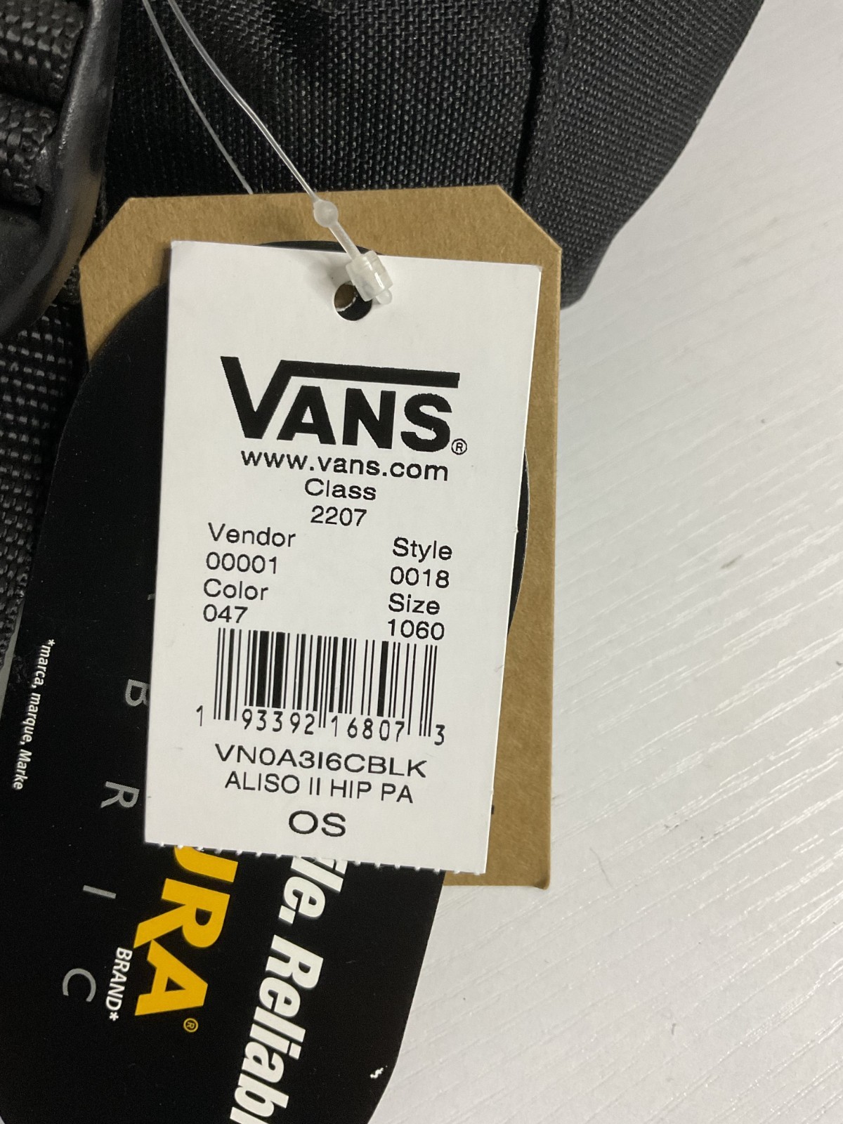 Vans off the wall Unisex Adult Aliso II Hip Pack Cordura Fabric Black