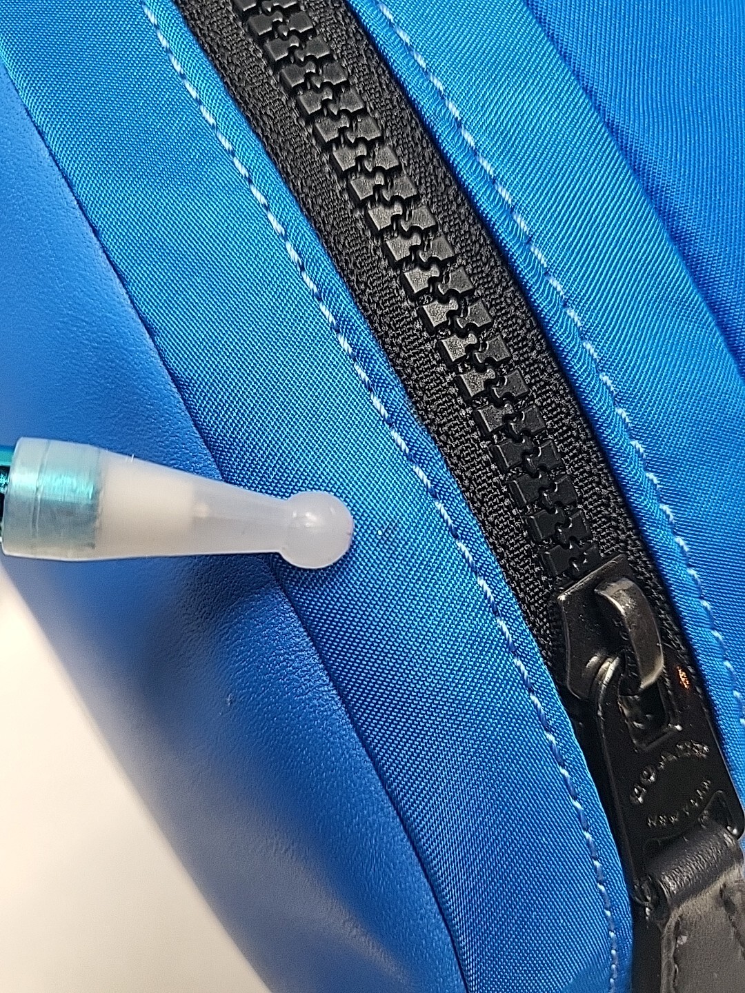 Coach Max Gym Bag Nylon Travel Duffle Bright Blue Black Trim C9835 MSRP $598 NWT