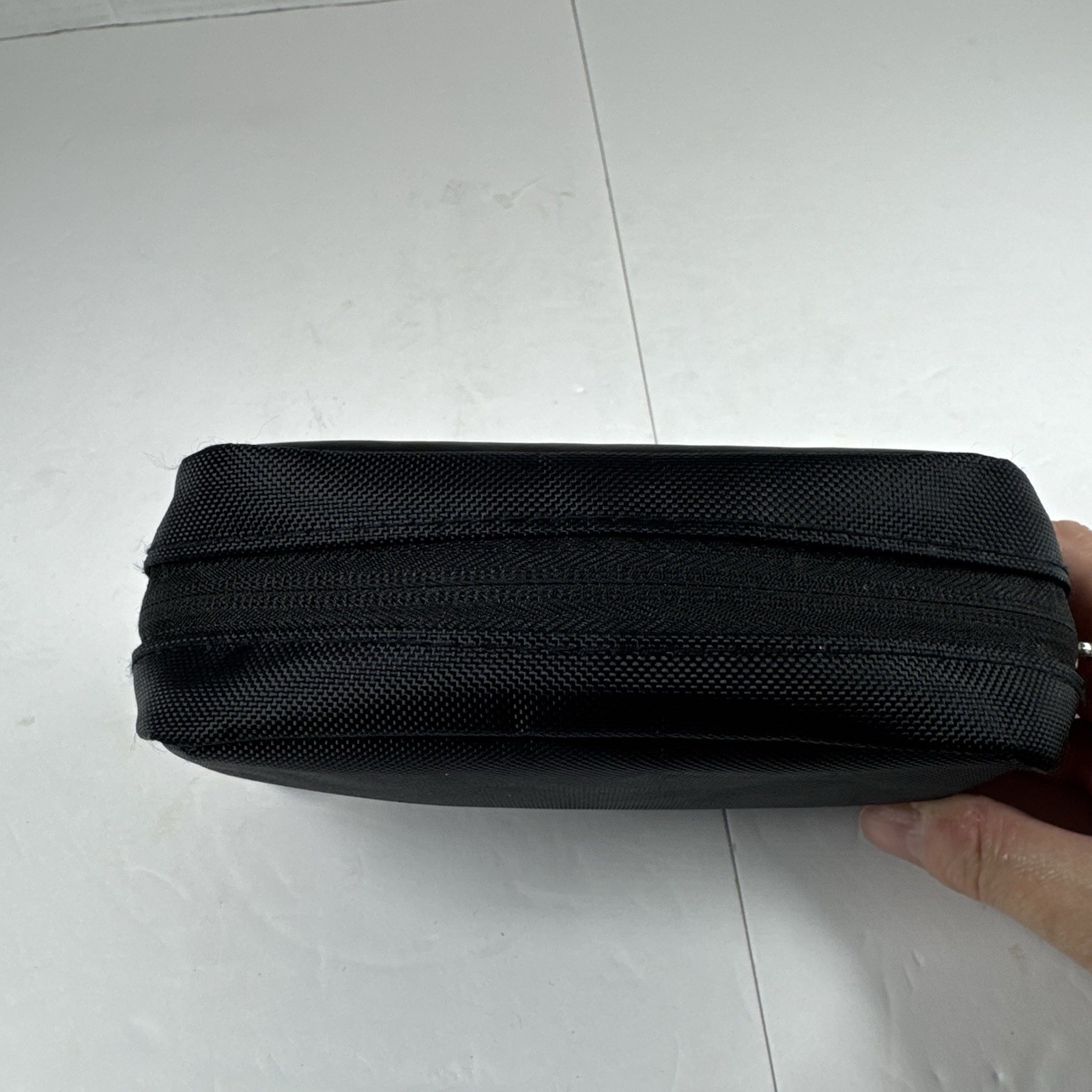 TUMI for Delta Black Zip Pouch Soft Travel Bag Toiletry Case Business Class