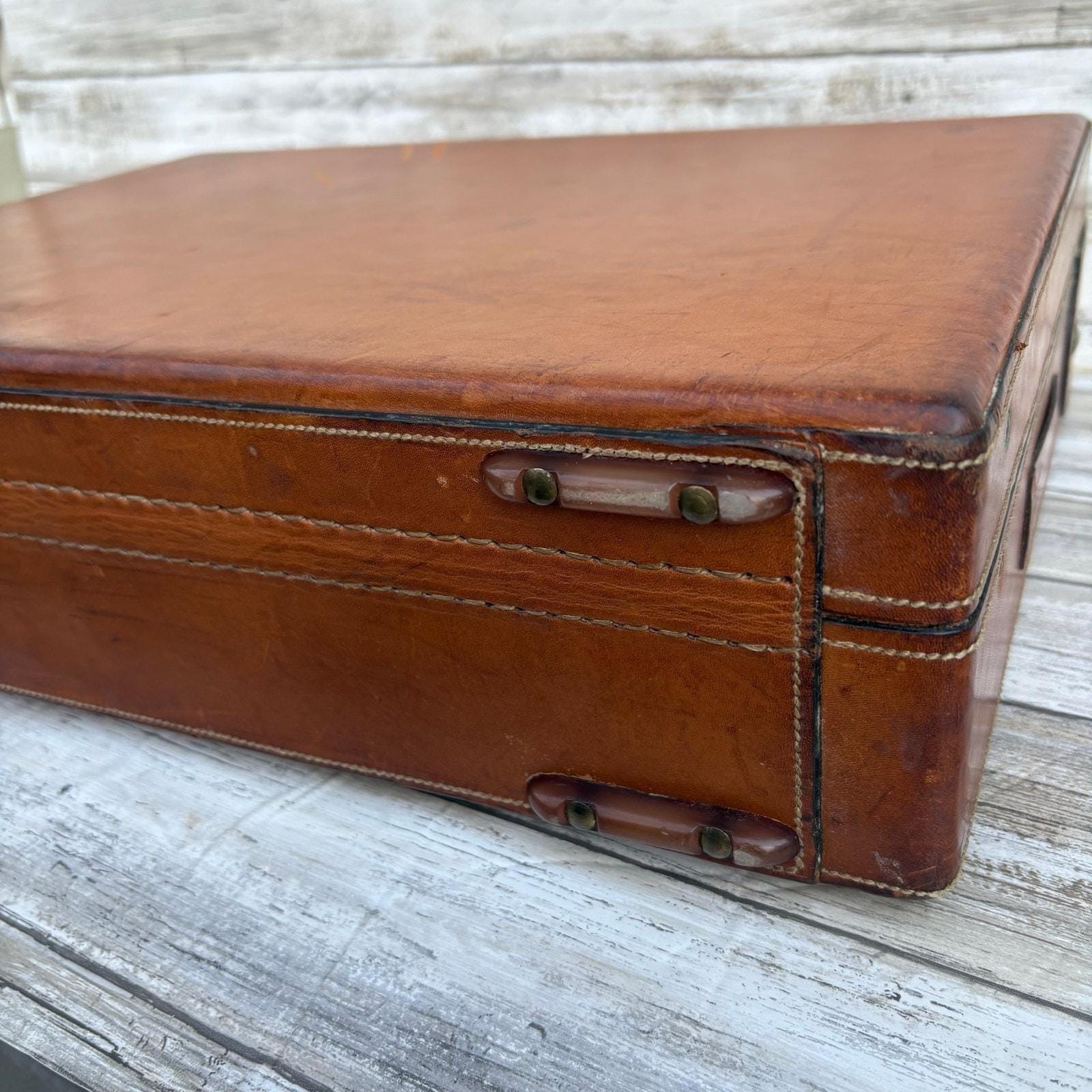 VTG Hartmann Belting Leather Briefcase Attache Brown Organizer 4″