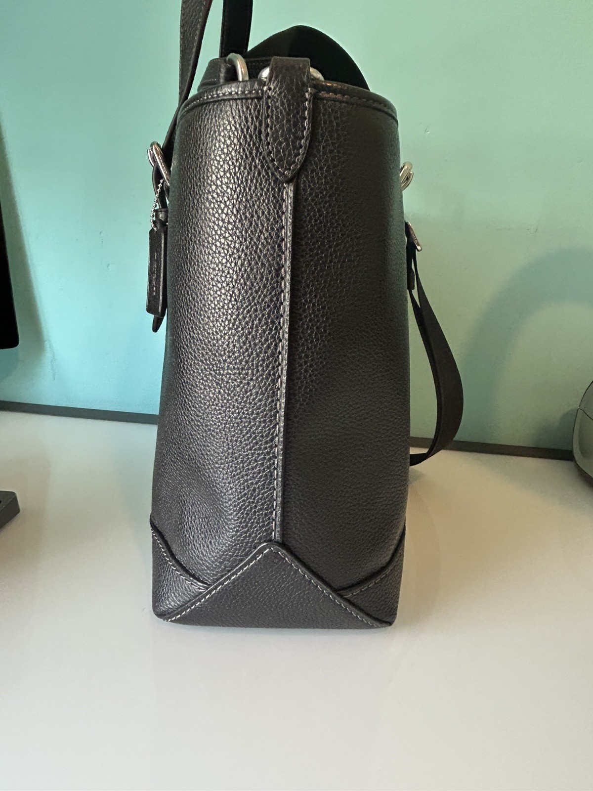 NWT Coach Unisex Warner Tote Bag Crossbody In Leather/Silver/Black CW213