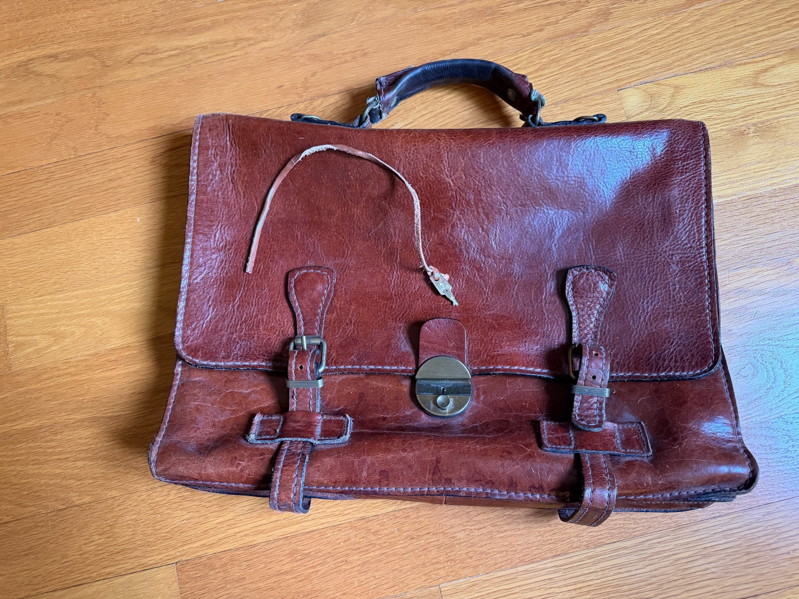 Vintage Italian Leather Briefcase Messenger Bag – Made in Florence