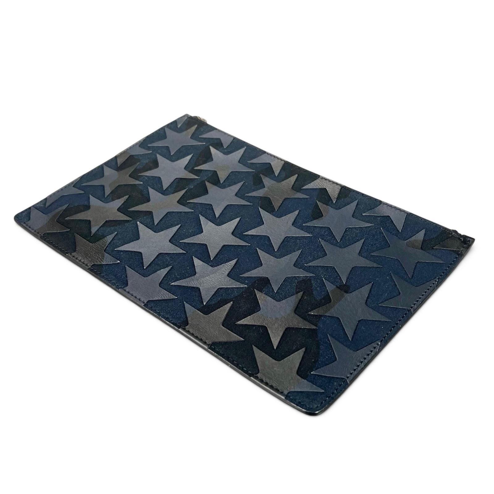 Pristine Valentino Garavani Clutch bag Camouflage Star Navy leather MY2P0483GAC