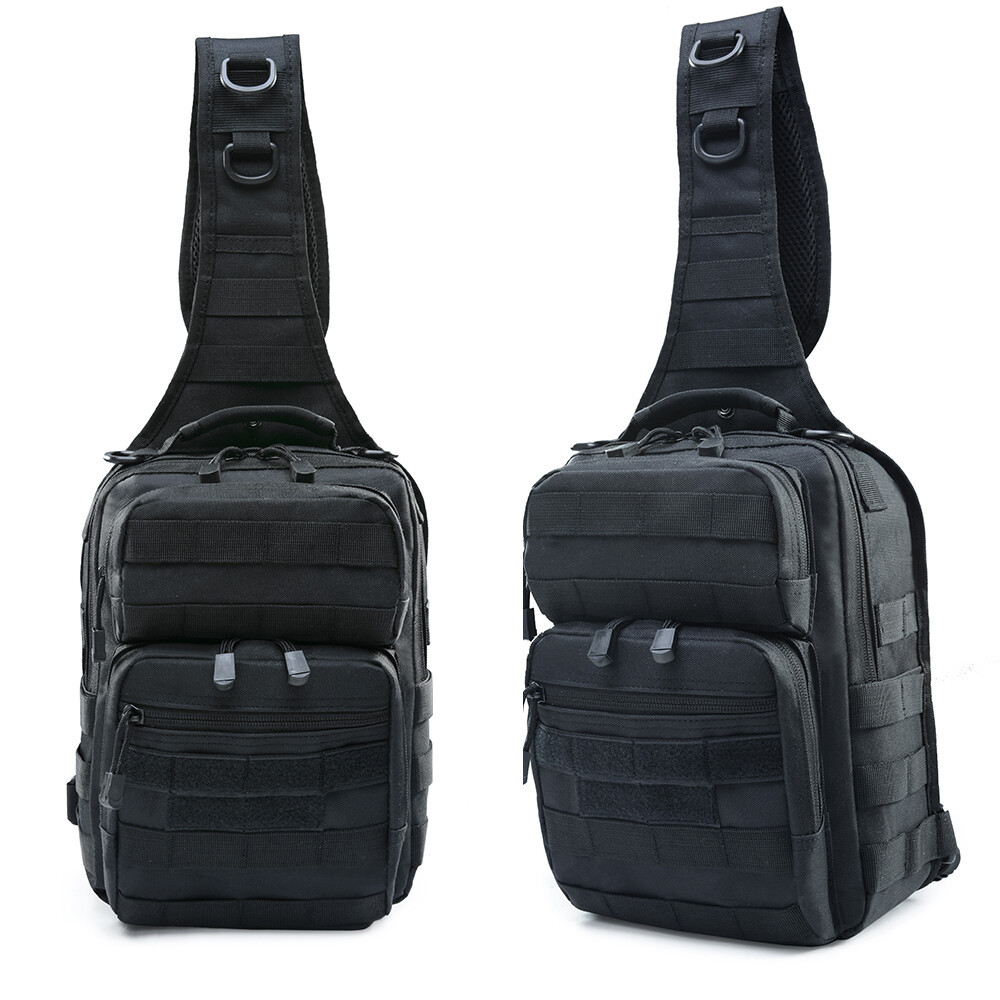 Men’s Tactical Crossbody Bag Waterproof Anti Theft Chest Pack with Molle System
