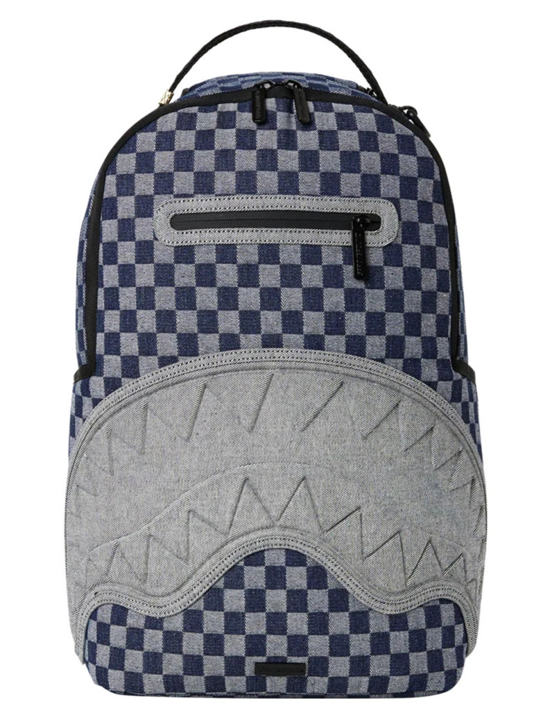Sprayground ATELIER BLEU Backpack🔥New Blue Check Knit Travel Bookbag School Bag