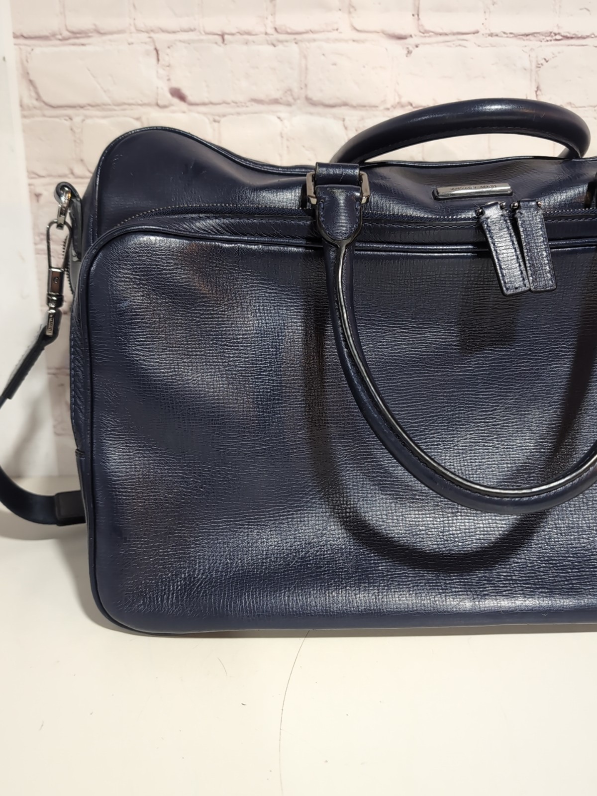Michael Kors Cooper Saffiano Leather Blue Carry On Shoulder Bag Crossbody
