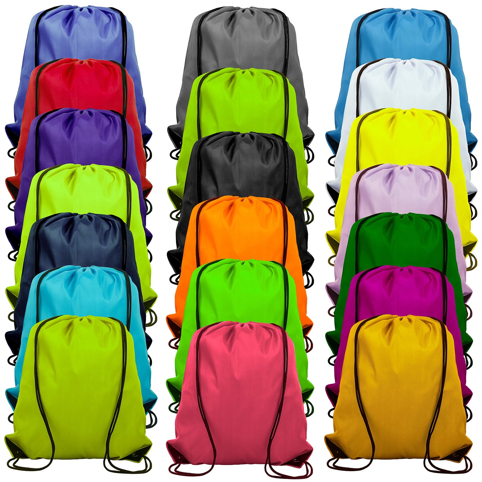 20 Colors Drawstring Backpack Bags Sack Pack Cinch Tote Sport Storage Polyest…