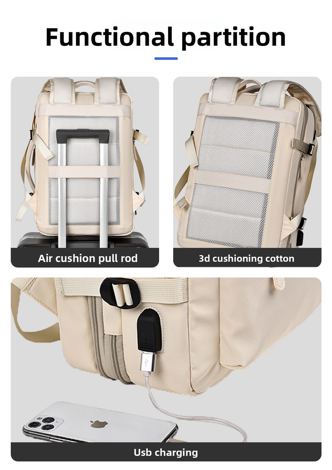 Unisex Large-Capacity Waterproof Laptop Backpack for Commuting
