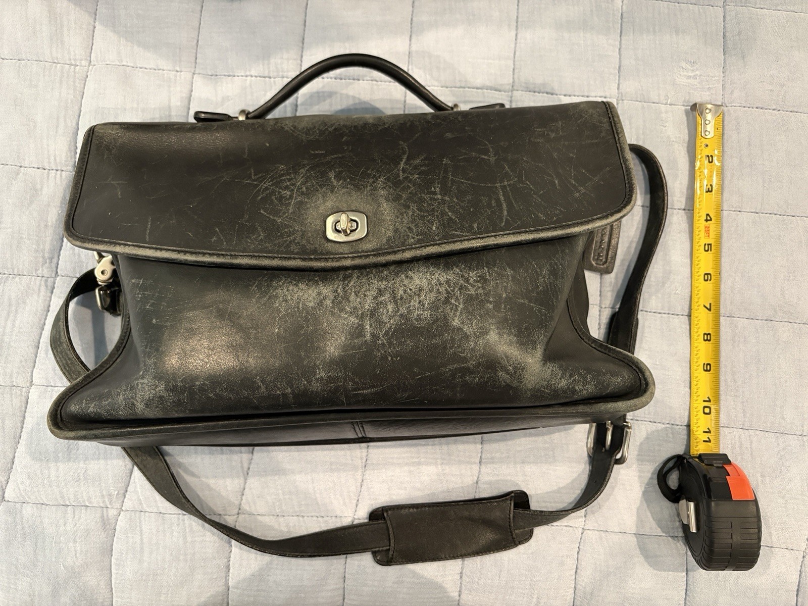 Coach Black Turn Lock Briefcase/Document Case w/ Adjustable Shoulder Strap