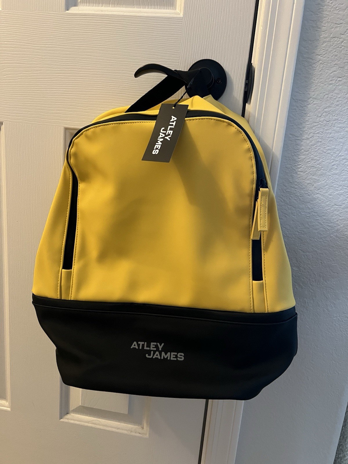 Atley James Bradshaw Collection Backpack Yellow Black NWT Water Resistant