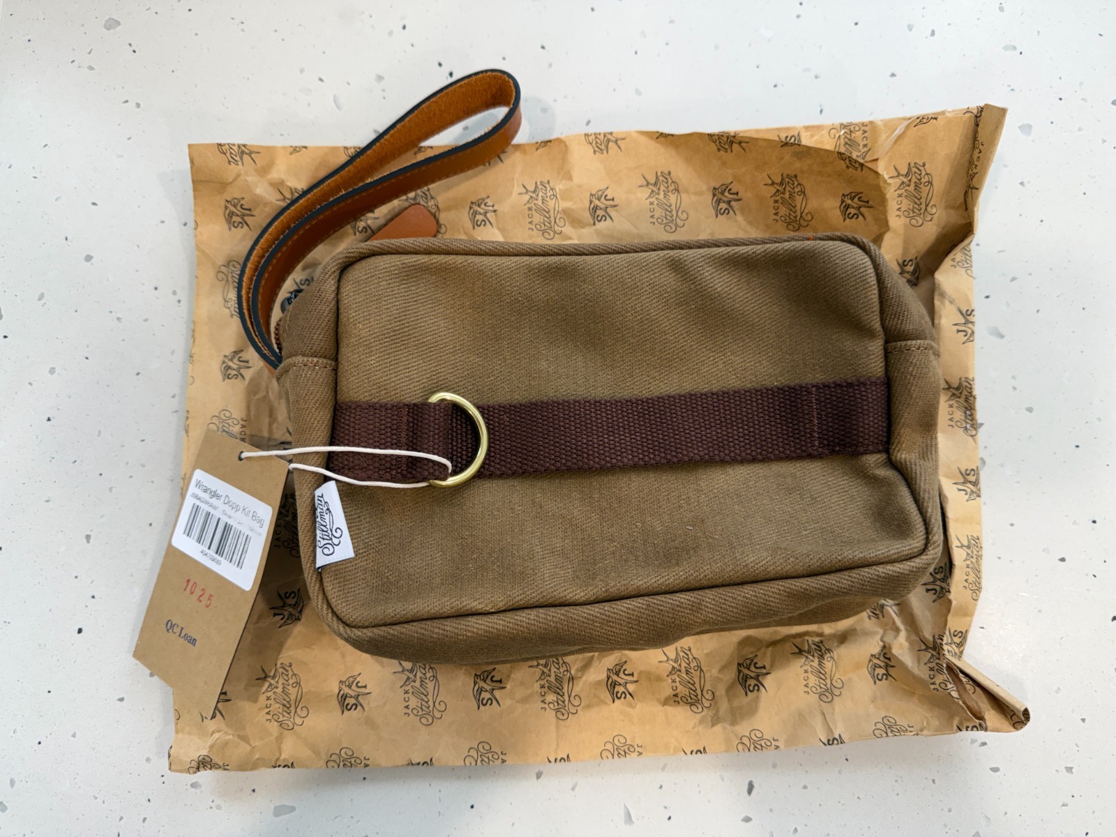 Jack Stillman Wrangler Dopp Kit Bag BNWT , Canvas & Leather Kit Bag