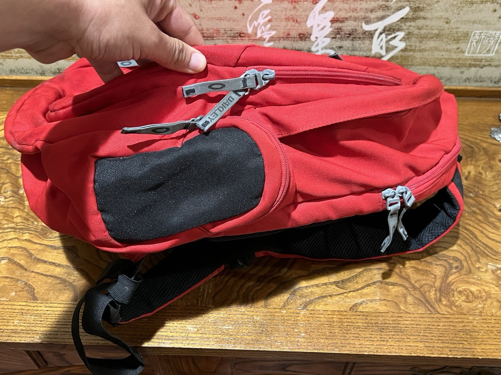 Oakley Panel Backpack Vintage Red Black Techwear Y2K Media Port Daypack