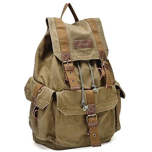 High Density Thick Canvas Backpack Rucksack – Field Tan, Large Size