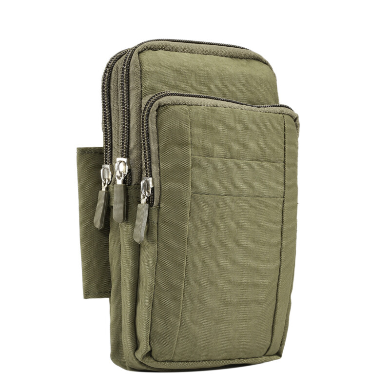 Men Bag Multi Layers Zipper Shoulder Bag Casual Portable Travel Crossbody Bag