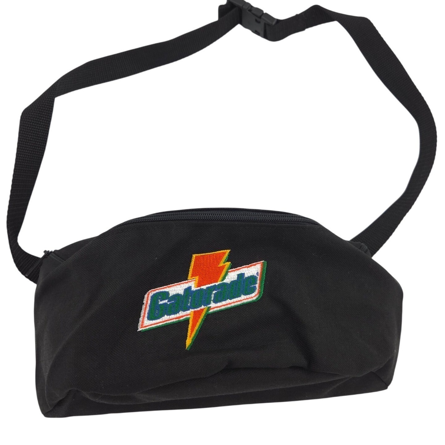 Vintage Gatorade Fanny Pack Black Canvas Embroidered Waist Belt Bag Adjustable