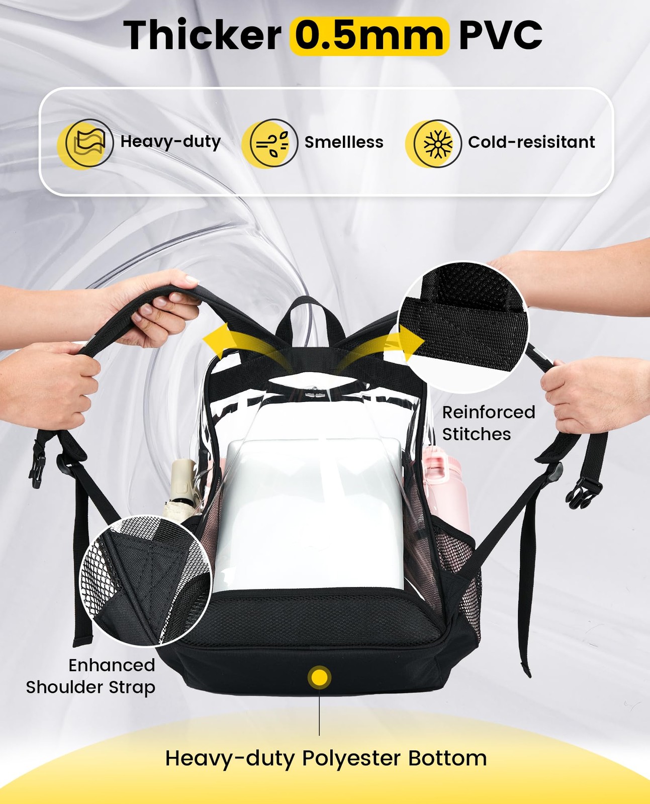 Clear Backpack Heavy Duty – Extra Large Clear Backpacks with TSA Lock Transpa…