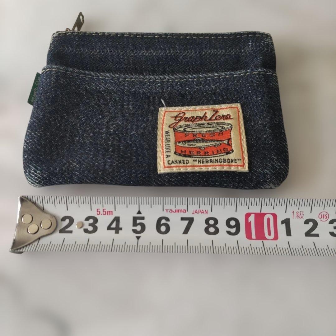 graphzero Made in Japan Denim Coin Case with Pocket – 10cm x 7cm