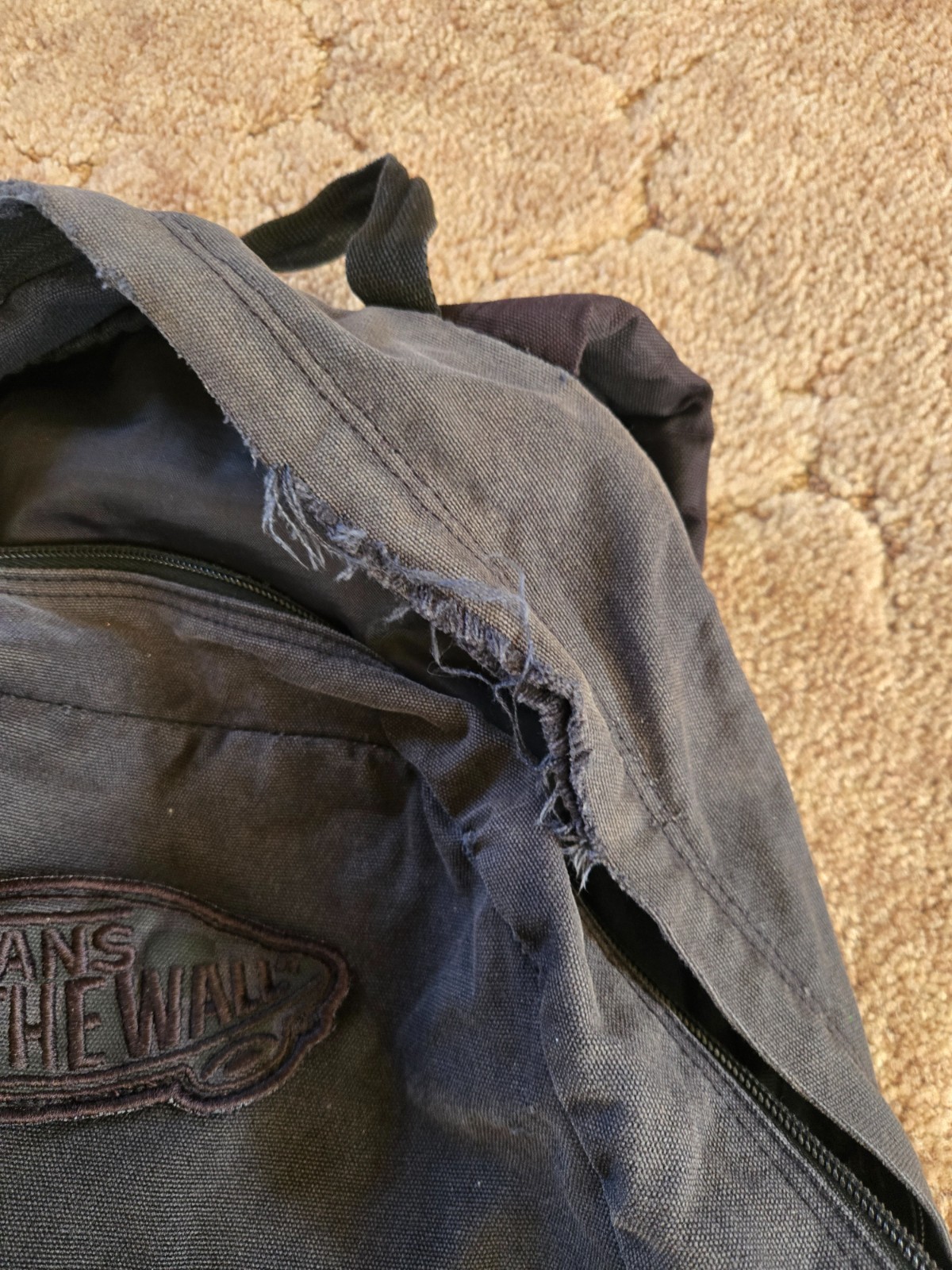 VANS BACKPACK, 16×14″, Functional but very worn! As is or repurpose