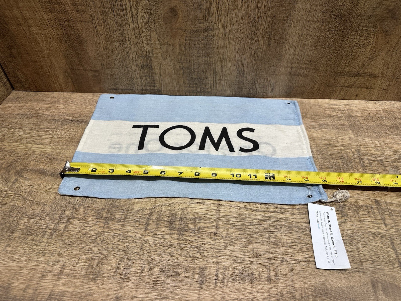 Toms shoe black blue & beige dust bag 14 inches x 9.5 inches