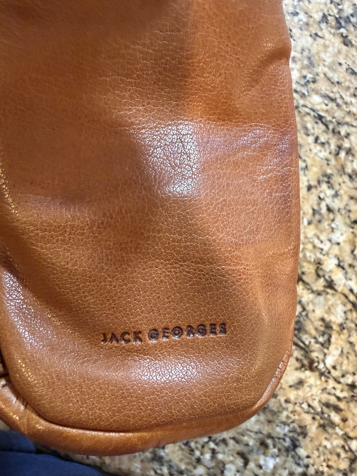Jack Georges Voyager small cognac brown buffalo leather unisex backpack