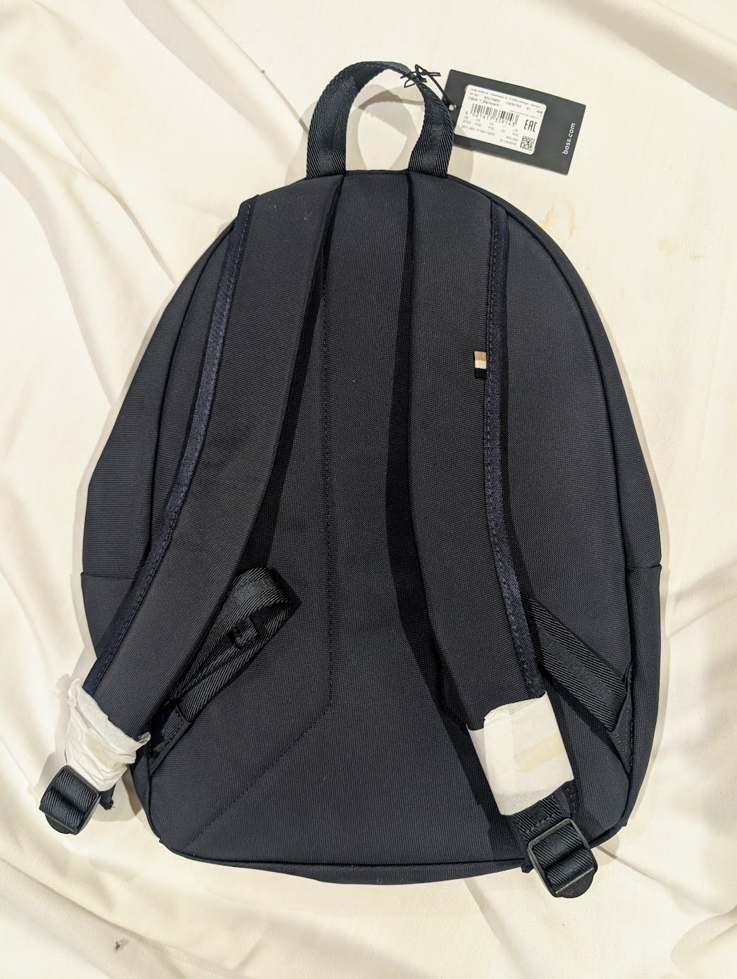[NWT] Hugo Boss Navy Backpack w/ Gold Lettering & Zipper [Unisex]