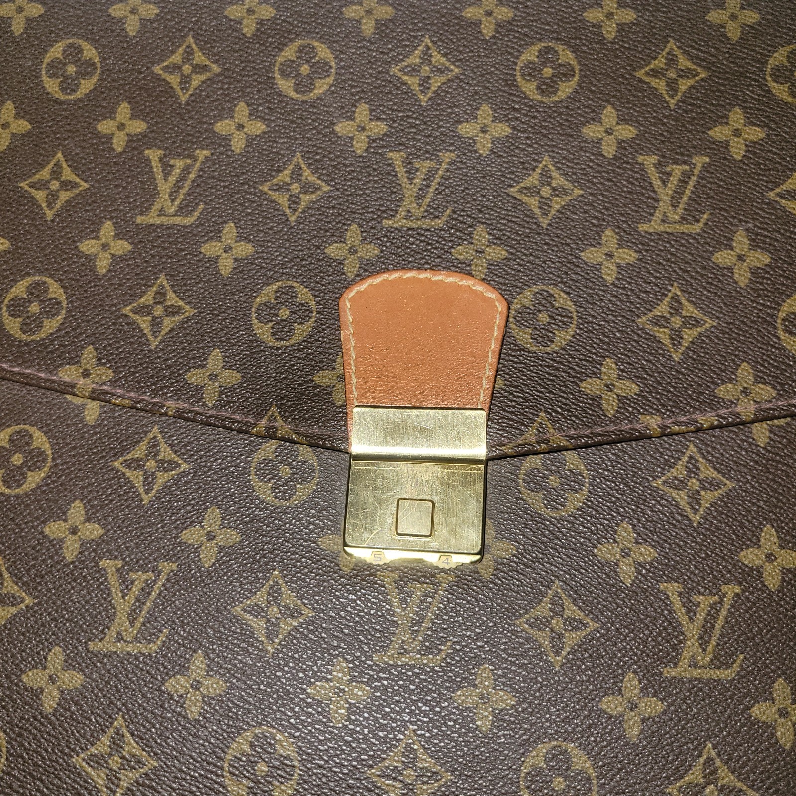 Rare Vintage Louis Vuitton Monogram Briefcase Attache Business Bag Brown Canvas