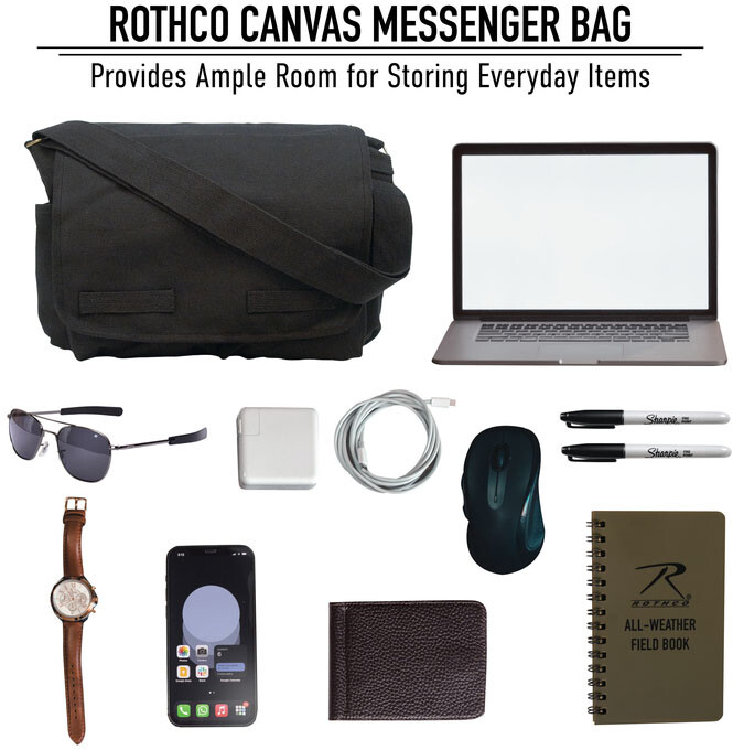 Heavyweight Canvas Messenger Bag Large School Over Shoulder Satchel Sling