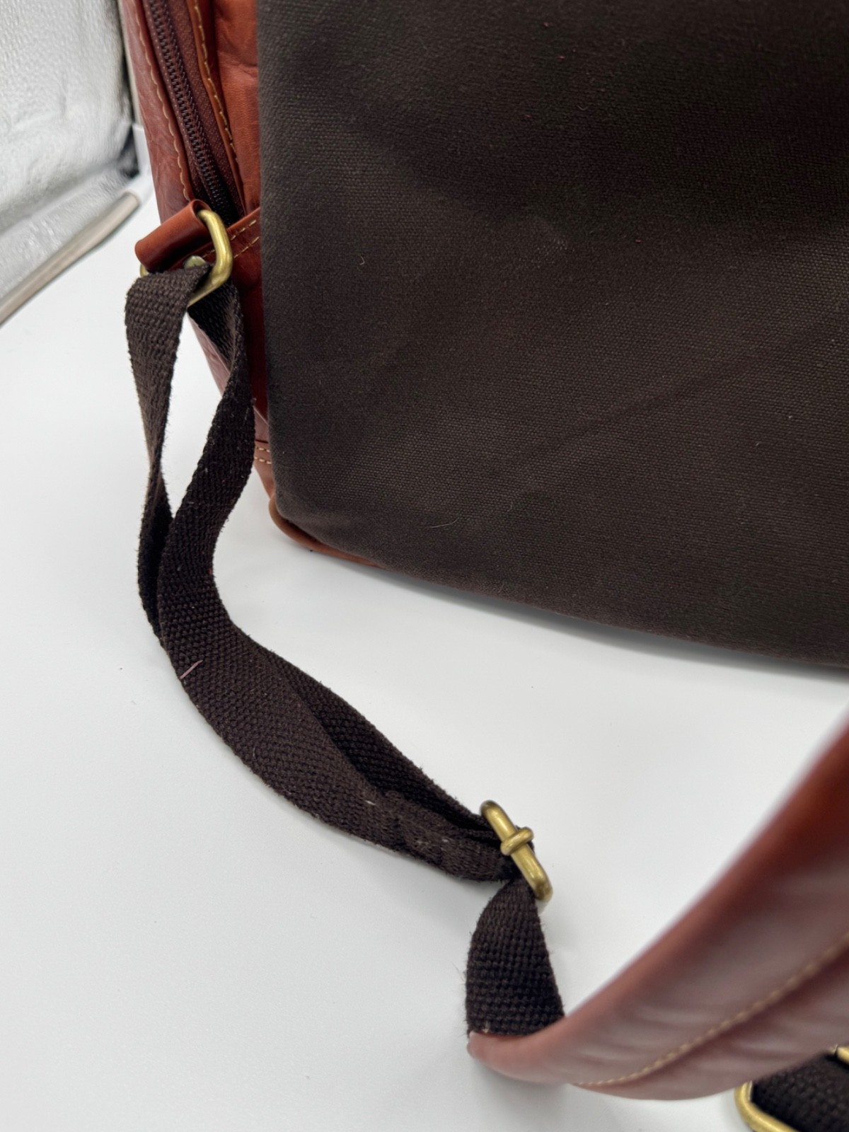 Marco Daniela distressed brown genuine leather backpack / laptop bag