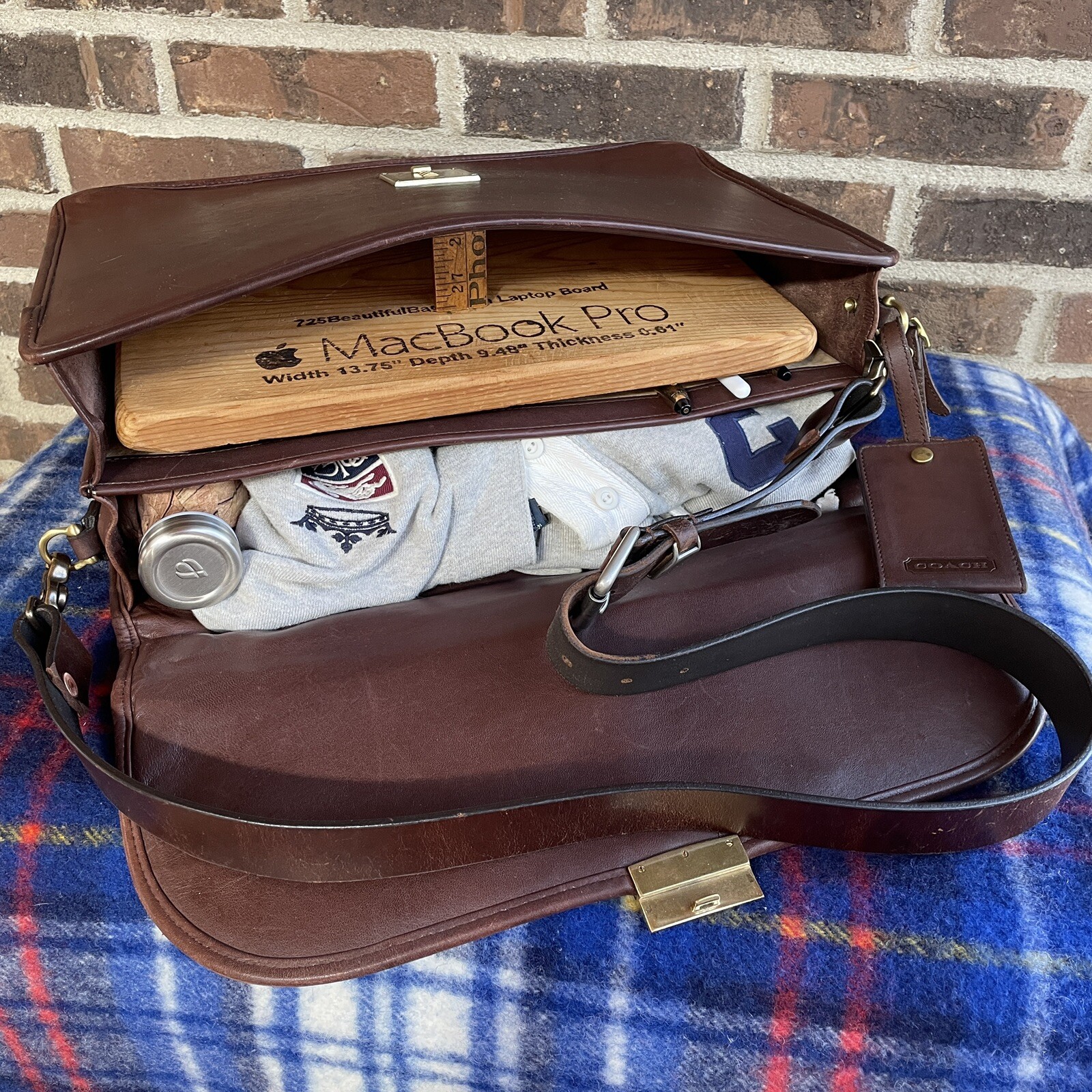 REEDERANG TRUE VINTAGE 1980s COACH GLOVE LEATHER MACBOOK PRO BRIEFCASE BAG R$998