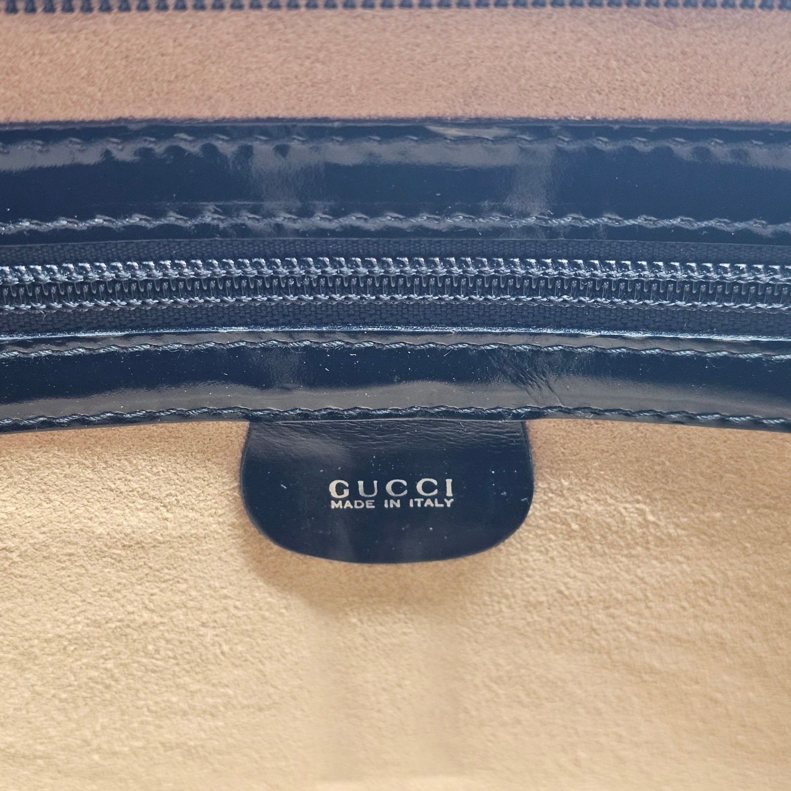 Gucci Vintage Bamboo Top-Handle Briefcase Attache Black Patent Leather