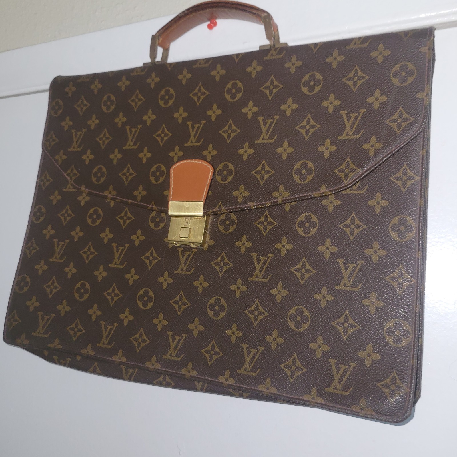 Rare Vintage Louis Vuitton Monogram Briefcase Attache Business Bag Brown Canvas
