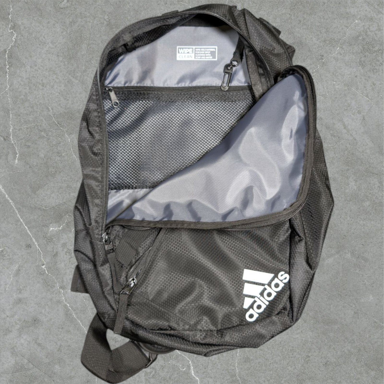 adidas Prime Sling Backpack Laptop Bag Black LoadSpring Strap Wipe-able Lining