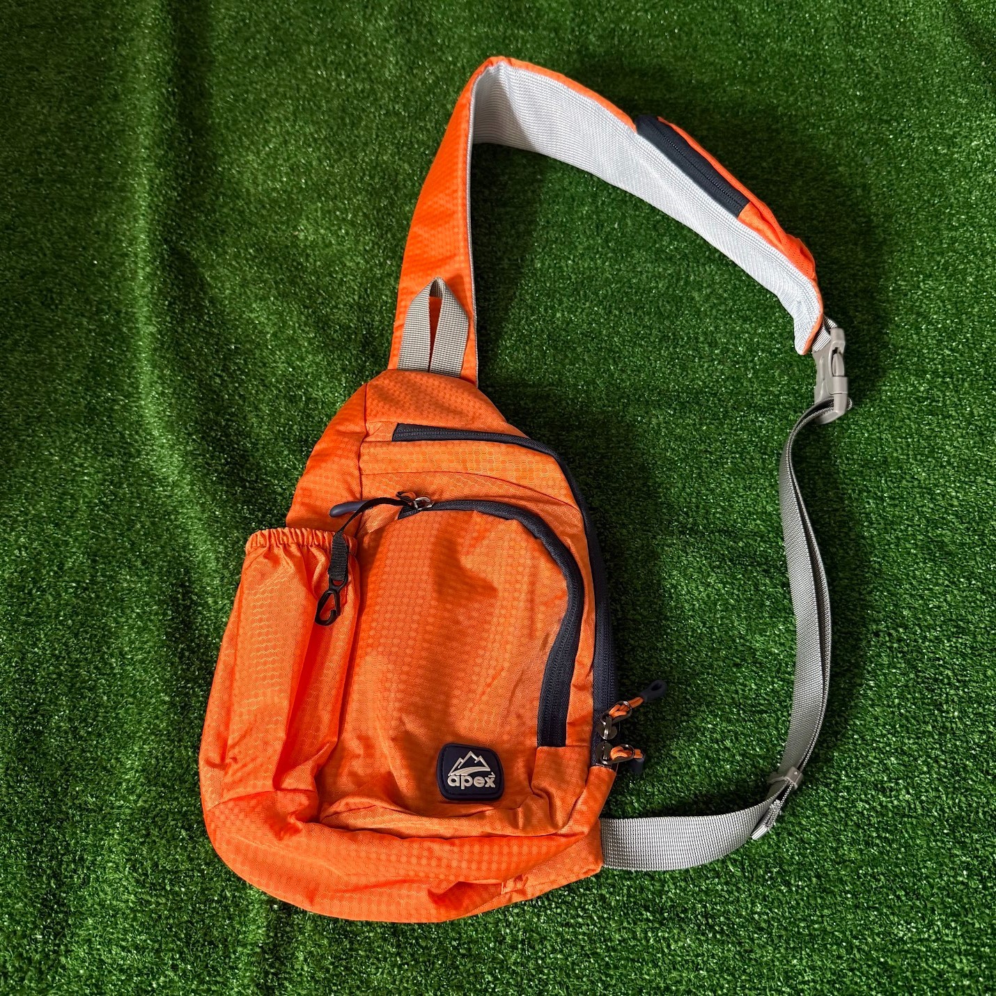 Apex Orange Ripstop Crossbody Bag Outdoor Hiking Camping Travel Sling Pack