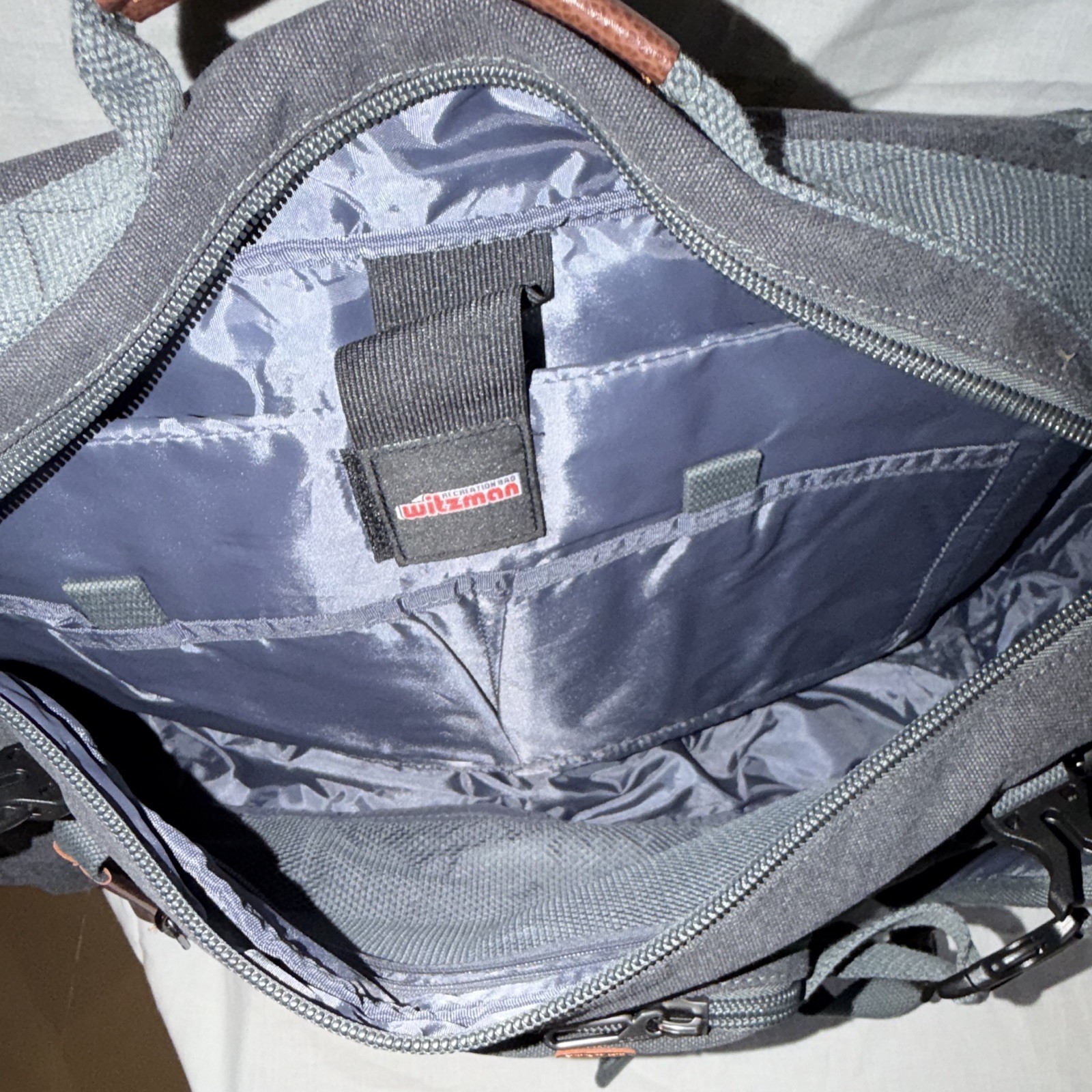 Witzman Gray Large Backpack Zip/Buckle Lined Inner Pockets Travel Casual