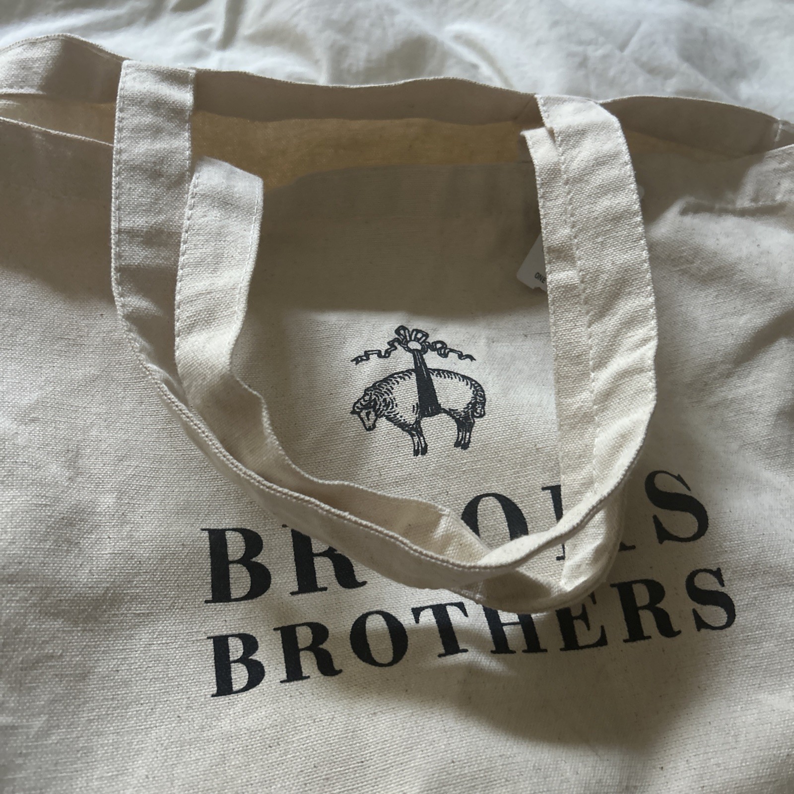Brooks Brothers – Logoed Organic Cotton Canvas Tote Bag New With Tags