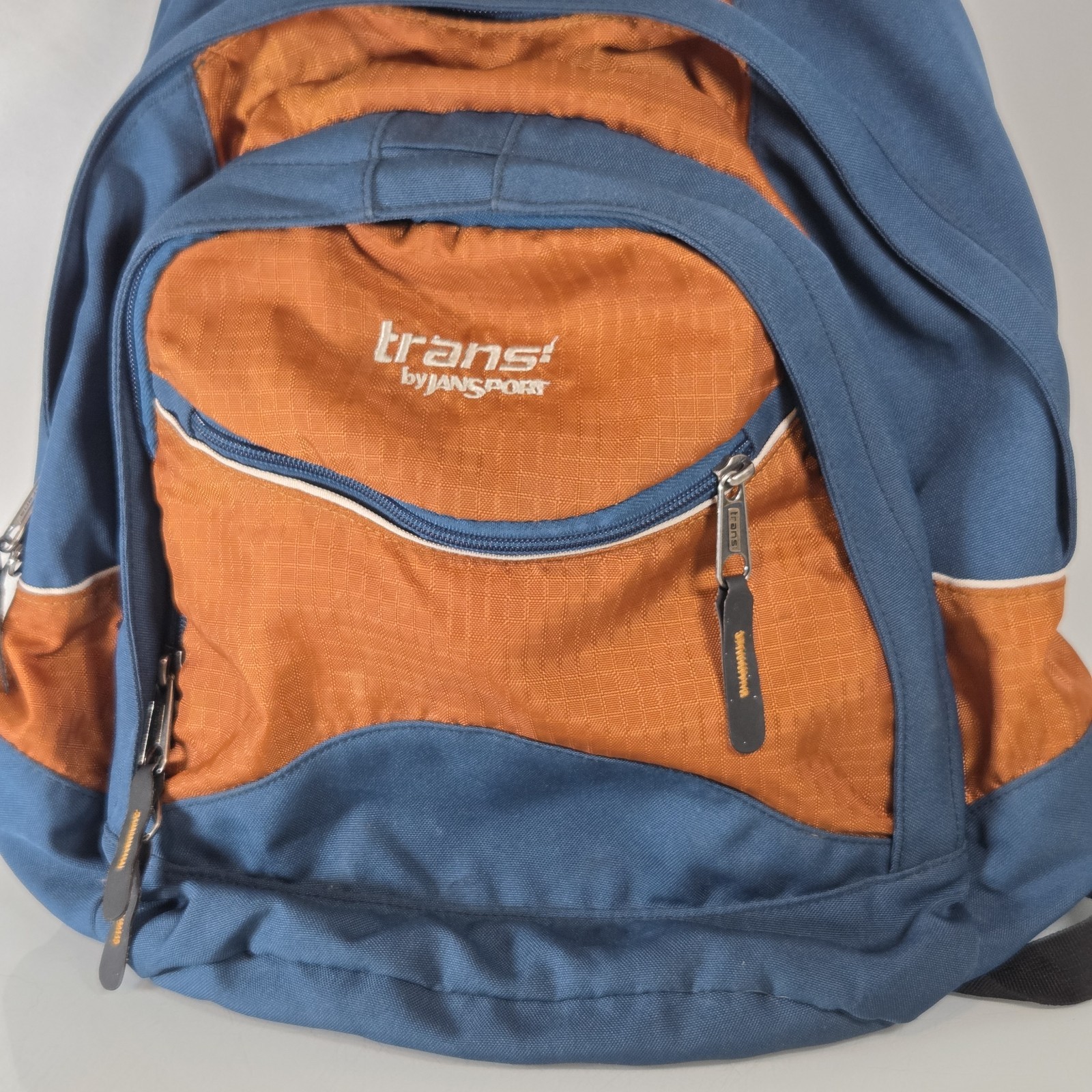 Vintage Y2K Jansport Trans Backpack Ripstop Nylon Blue & Rust Bag Laptop