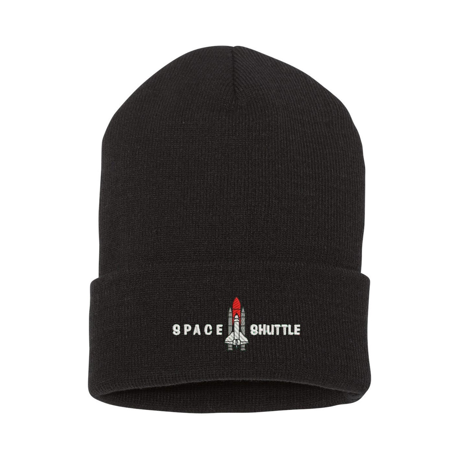 Space shuttle embroidered beanie hat, custom beanie hat
