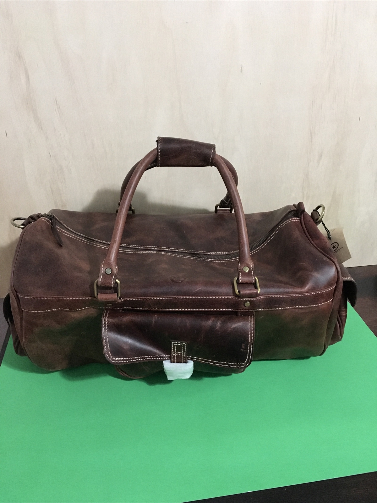 Aaron Leather Goods Large Duffle Leather Bag Brown (new Other)