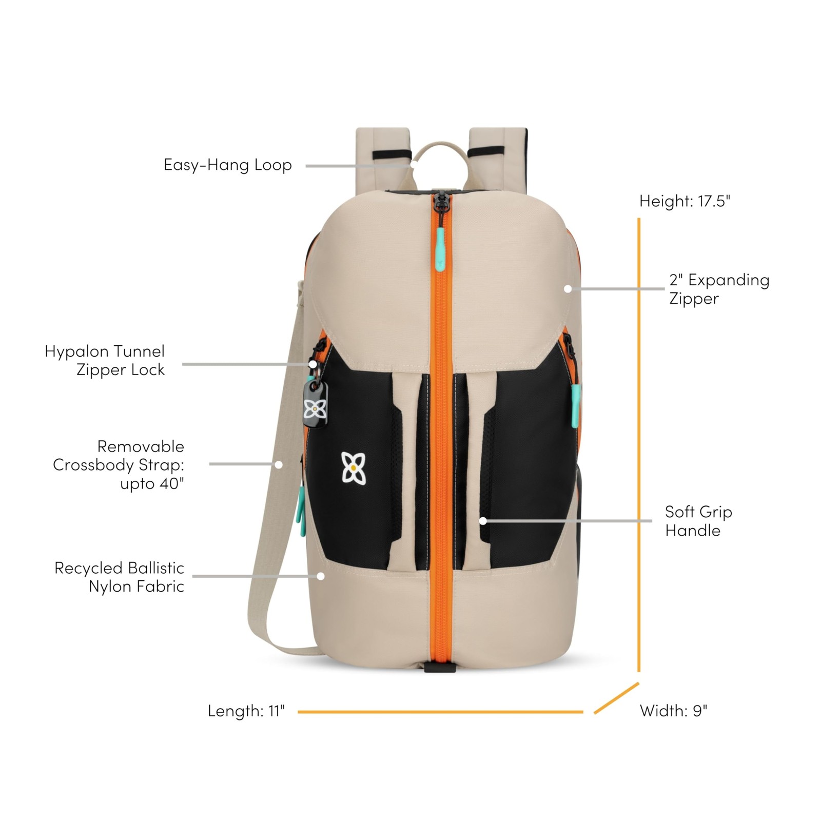 Expandable Travel Backpack Carry-On Duffel Bag for 15″ Laptop Sport Hiking