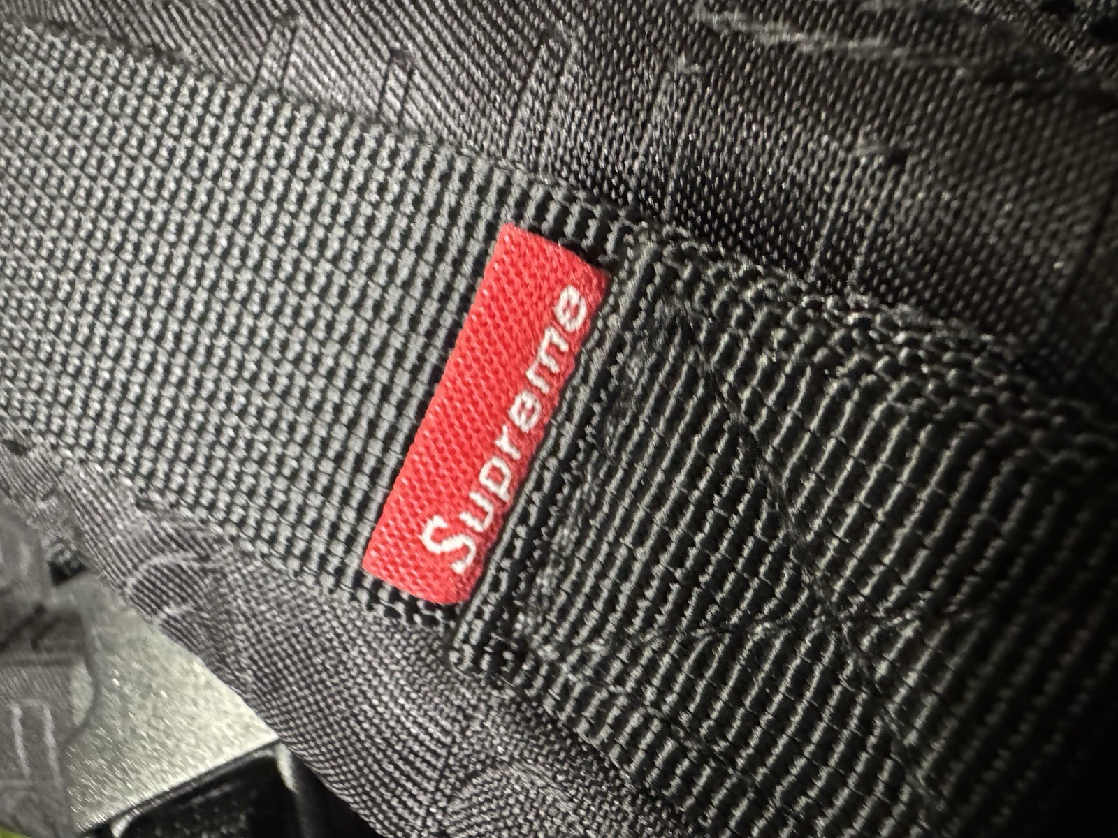 Supreme Black Logo Backpack Adjustable Straps Padded Back Designer