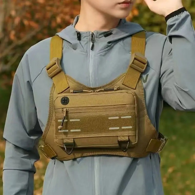 Sport Running Combat Chest Rig Bag Front Pouch Recon Kit Pack Protective Vest