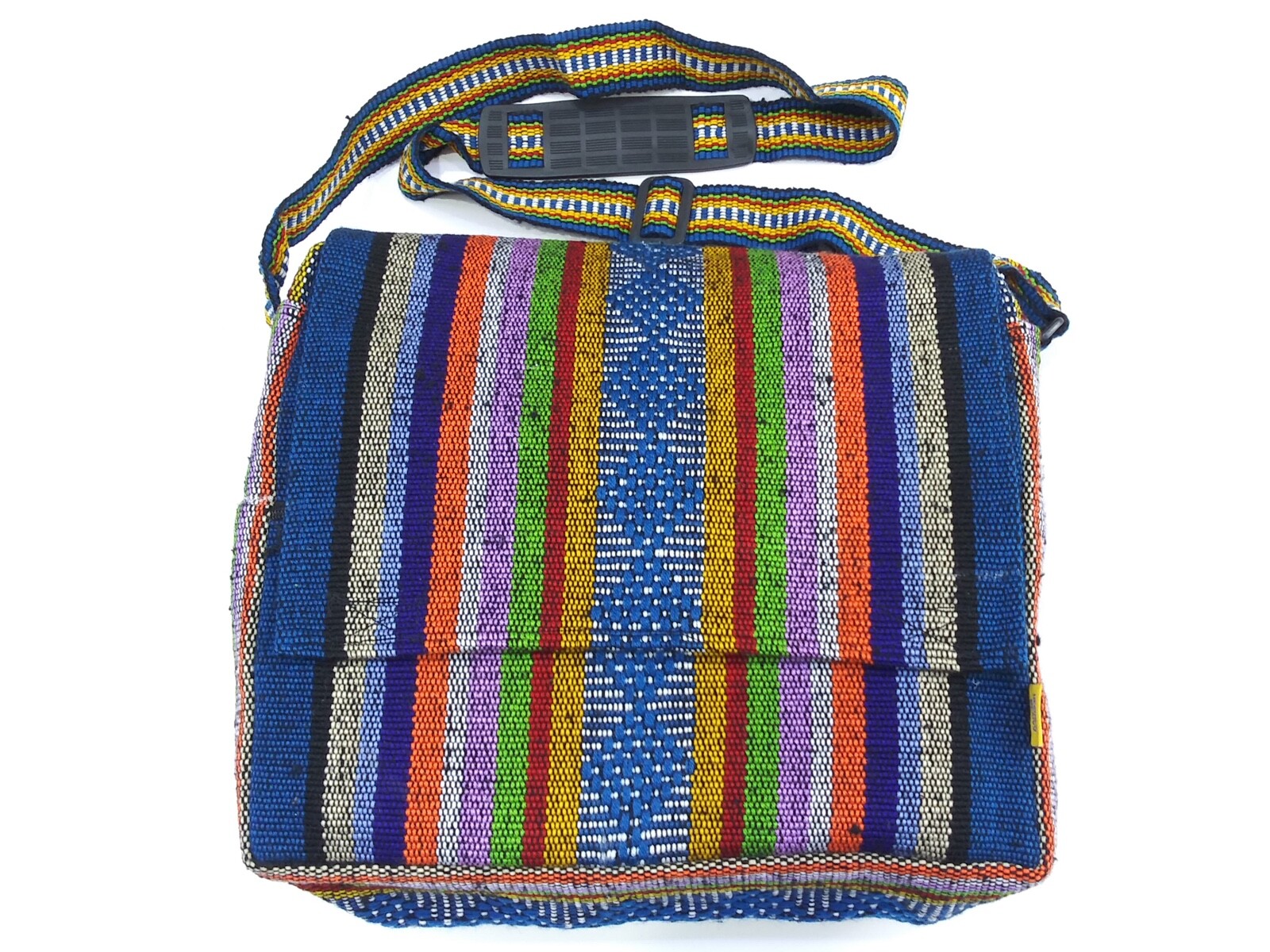 RASTA Bag Purse Beach Hippie Baja Ethnic handbag Made in Mexico Blue Rainbow