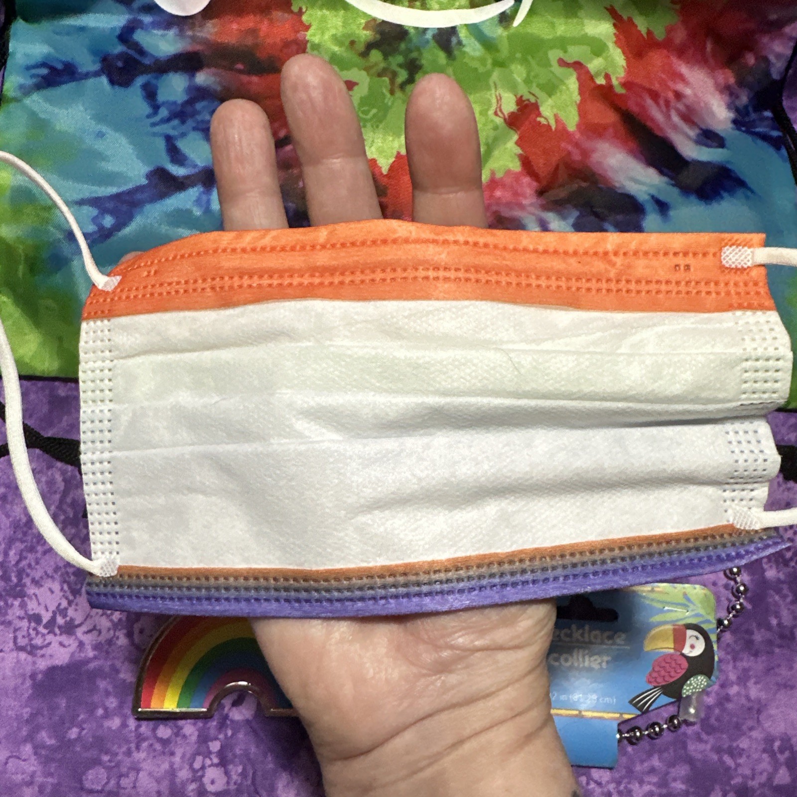 Glamazon Pride Drawstring Napsack, Unused Mask And Rainbow Necklace🌈